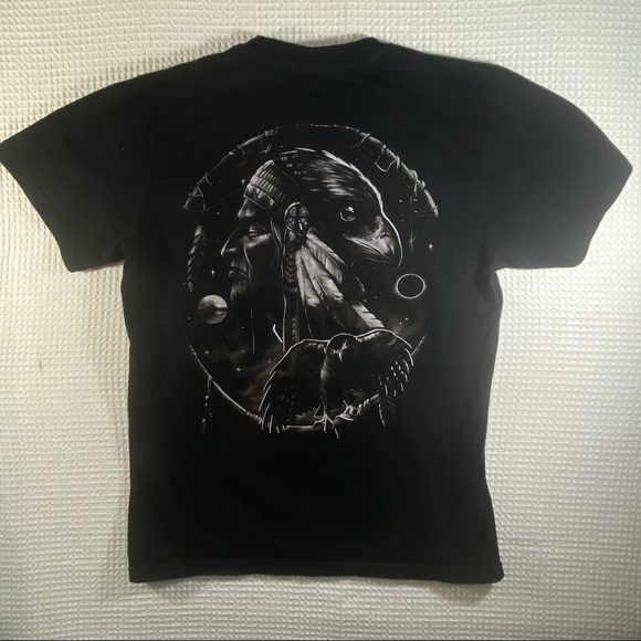 Rock Yeah Tee Shirt Double Side Chief Eagle Dream Catcher Native Natur Men Large - Picture 10 of 12